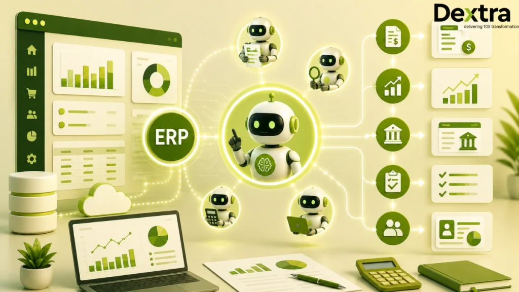 erp with ai agents for finance workflows Dextralabs